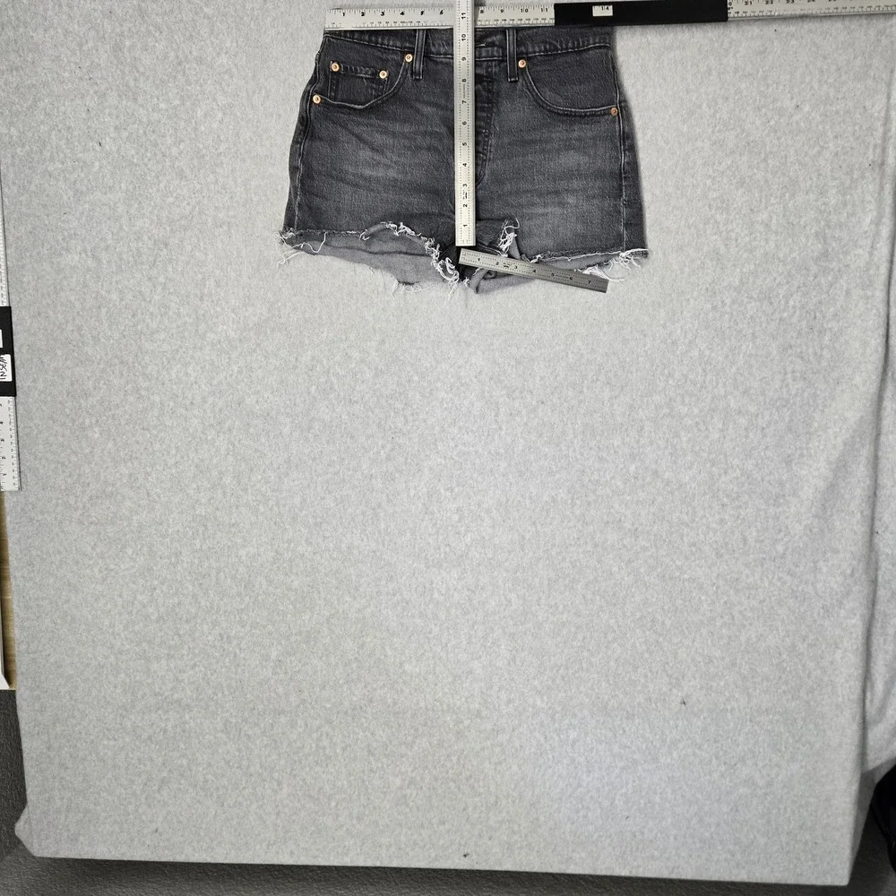 Levi's 501 Women Shorts W28 Gray Denim Jeans Grunge Button Logo